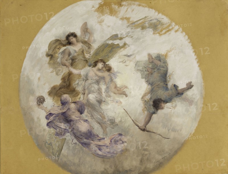 Esquisse pour la salle à manger de l'Hôtel de Ville : allégorie (plafond), 1893.