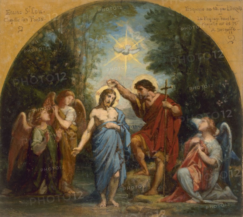 Esquisse pour l'église de Saint-Leu-Saint-Gilles : Le Baptême du Christ, c.1869.