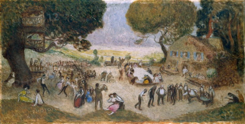 Sketch fo the Hôtel de Ville, Paris : garden party, c.1906.  Creator: Jean Veber.