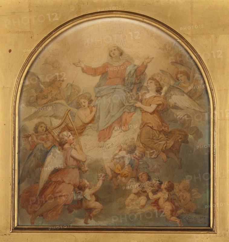 Esquisse pour l'église Saint-Nicolas-du-Chardonnet : La Vierge Triomphante, 1857. T