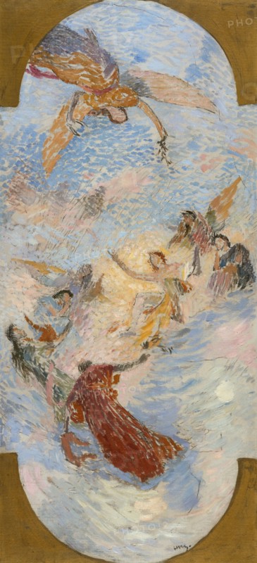 Esquisse pour le salon d'entrée sud de l'Hôtel de Ville : Apollon et les muses, 1892.