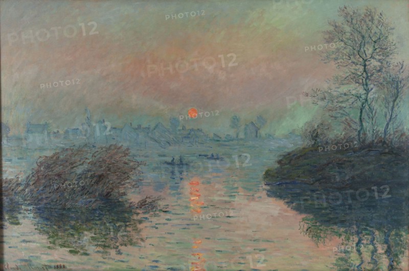 Soleil couchant sur la Seine à Lavacourt, effet d'hiver, 1880. Creator: Claude Monet.