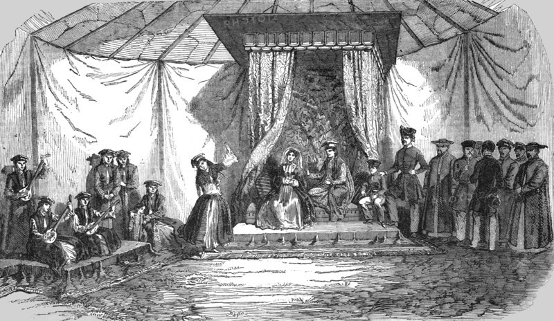 'Visit of an English Family to a Tartar Chief in the Crimea', 1854. Creator: Unknown.