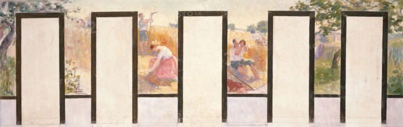 Esquisse pour la Mairie de Bagnolet : Travaux des champs, 1893. Creator: Victor Marec.