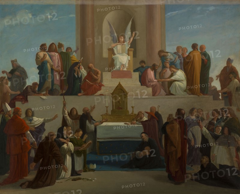 Sketch for the chapel of the Sorbonne : Theology, 1870. Creator: Louis Charles Timbal.