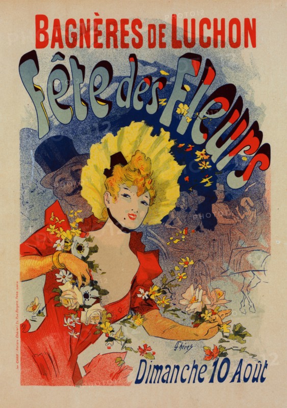 Affiche pour la "Fête des Fleurs de Bagnères-de-Luchon"., c1898. Creator: Jules Cheret.