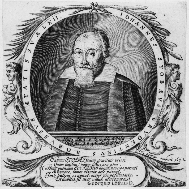 Portrait of composer and lutenist Johann Stobäus (1580-1646), 1642. Private Collection.