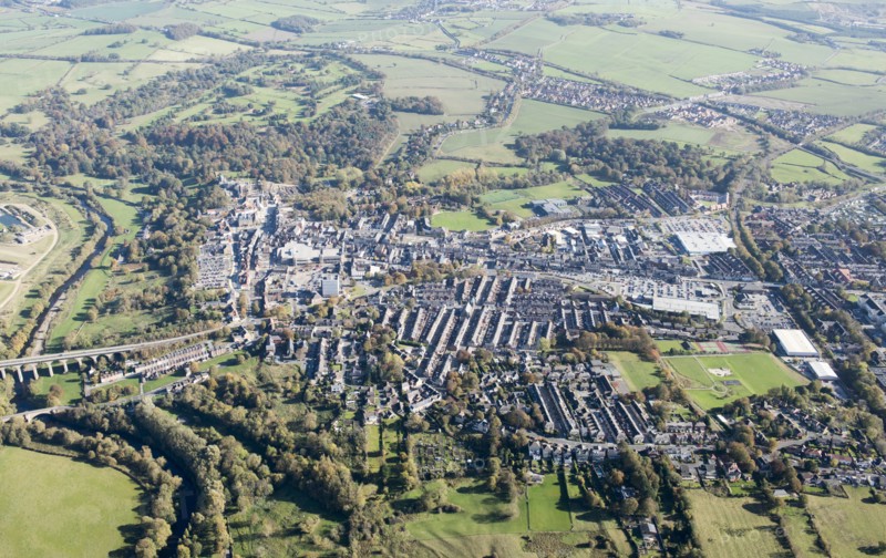 The town, Heritage Action Zone and Auckland Park, Bishop Auckland, County Durham, 2018.