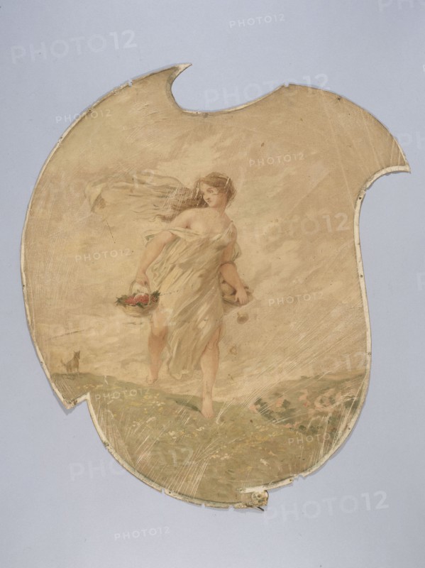 Woman carrying a basket of berries and a basket of mushrooms, c1900.  Creator: Unknown.