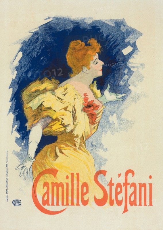 Affiche pour Mlle "Camille Stéfani"., c1897. [Publisher: Imprimerie Chaix; Place: Paris]