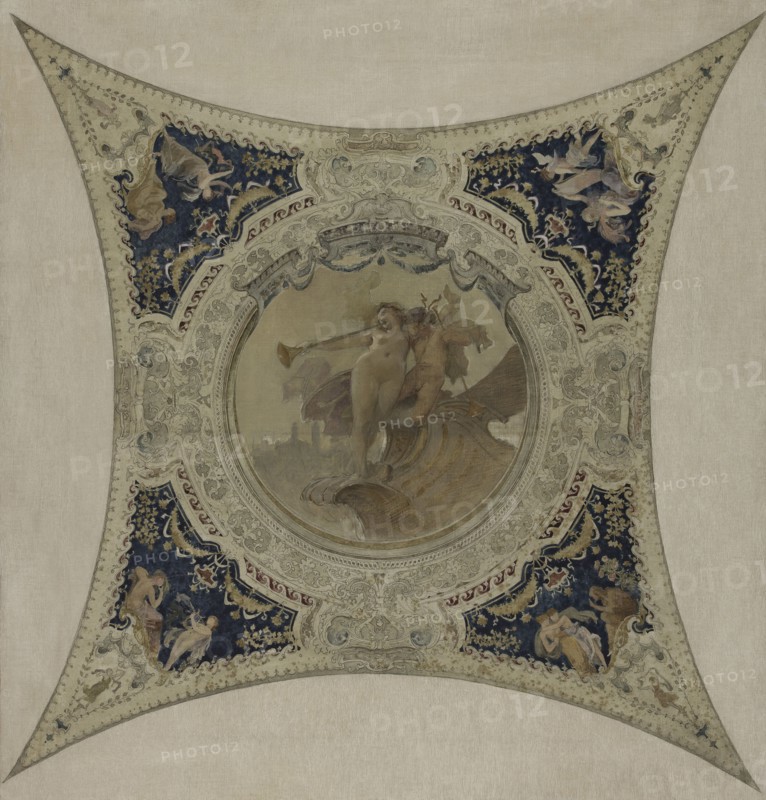 Esquisse pour la galerie Lobau de l'Hôtel de Ville de Paris : La renommée de Paris, 1890.
