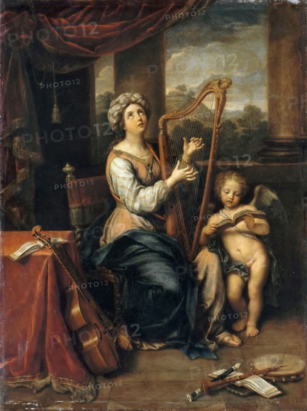 Saint Cecilia sings the praises of the Lord , 1691. Creator: Mignard, Pierre (1612-1695).