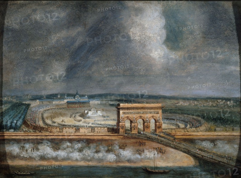 Festival of the Federation, seen from Chaillot hill, July 14, 1790, between 1790 and 1795.