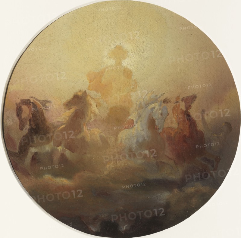 Esquisse pour l'Hôtel de Ville de Paris : Le char du soleil, c.1851. Creator: Léon Cogniet.