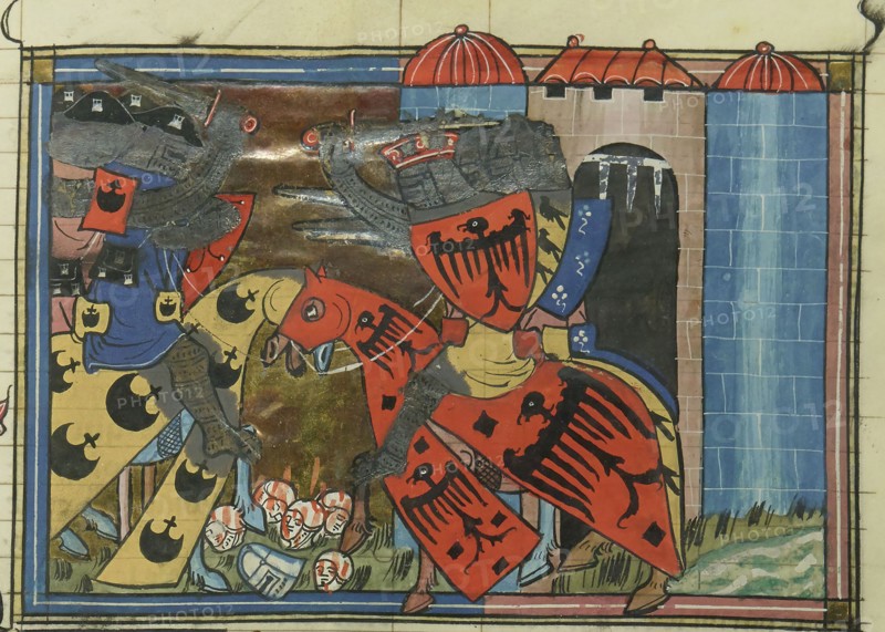 The Battle of Dorylaeum on 1 July 1097, 1337. Creator: Maître de Fauvel (active 1314-1340).