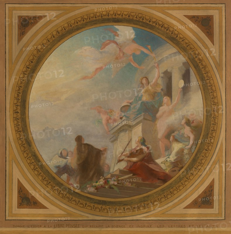 Esquisse pour la mairie du 6ème arrondissement de Paris. Liberté. Egalité. Fraternité, 1887.