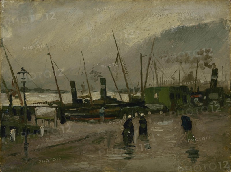 De Ruijterkade in Amsterdam, 1885. Found in the collection of the Van Gogh Museum, Amsterdam.