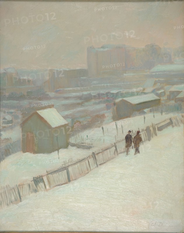 Snow in Montmartre, End of 19th . Found in the collection of the Musée des Beaux-Arts, Reims.