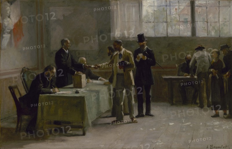 Esquisse pour la mairie des Lilas : Le suffrage universel, 1889. Creator: Alfred Henri Bramtot.