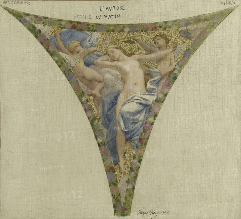 Esquisse pour l'escalier des fêtes de l'Hôtel de Ville - L'Aurore, 1901. Creator: Joseph Blanc.