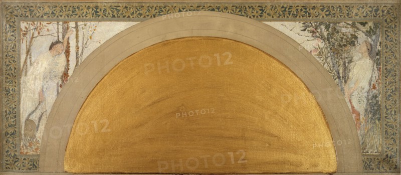 Esquisse pour le salon d'entrée sud de l'Hôtel de Ville : La Tristesse - La Contemplation, 1892.