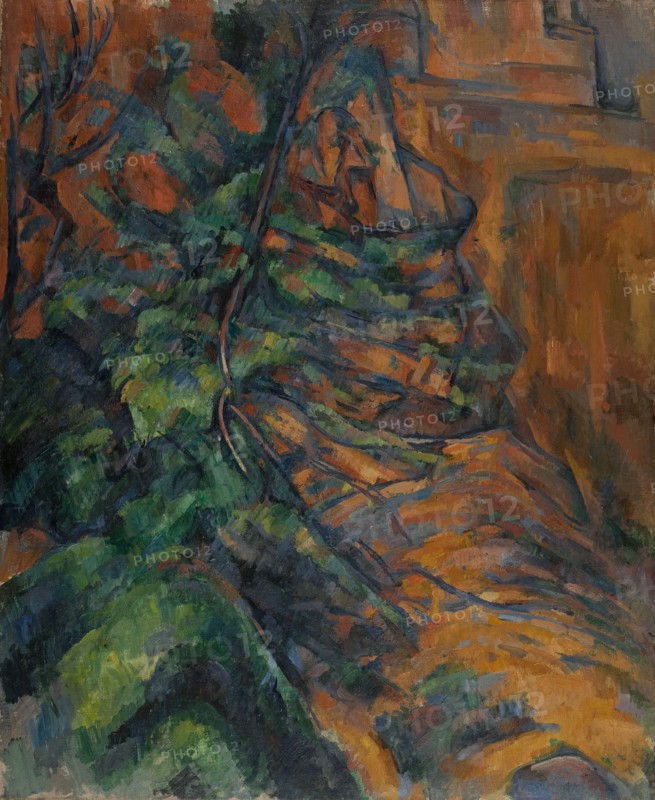 Rochers et branches à Bibémus, between 1895 and 1904. Rocks and branches at Bibémus in Provence.
