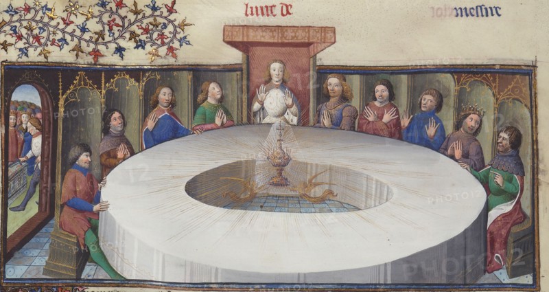 The Appearance of the Holy Grail. From Queste del Saint-Graal, 15th century. Creator: Anonymous.