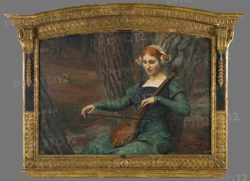 Jeune femme jouant de la mandore ou Solitude, 1910. Young woman playing the mandore, or Solitude.