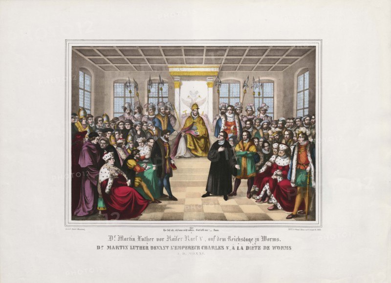 Martin Luther at the Diet of Worms of 1521: "Here I stand, I can do no other". Private Collection.