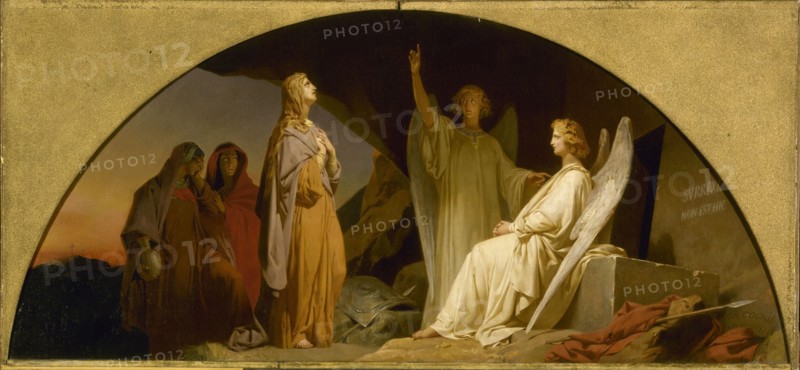 Esquisse pour l'église de la Madeleine : Sainte Madeleine au sépulcre, 1842. Creator: Léon Cogniet.