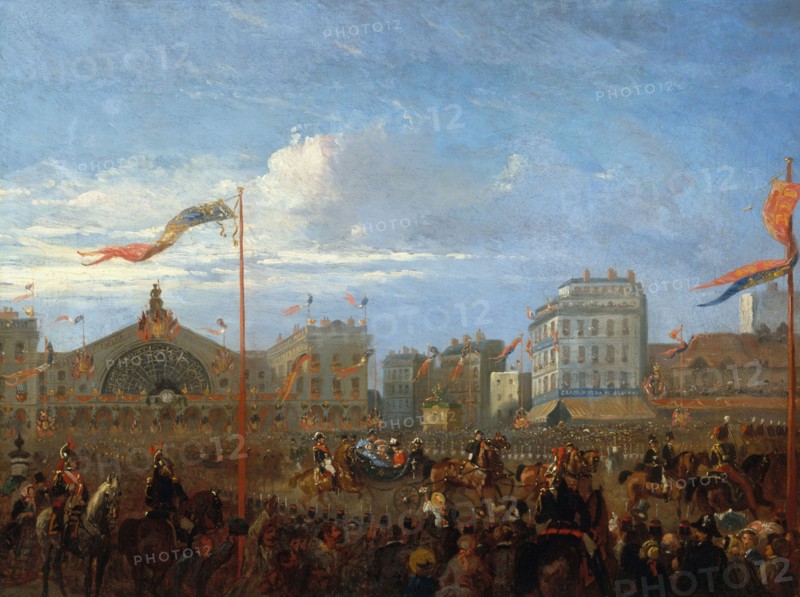 Arrival of Queen Victoria and Prince Albert at the Gare de l'Est, August 18, 1855.  Creator: Unknown.
