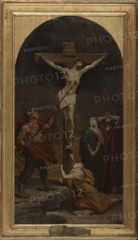 Esquisse pour l'église Saint-Louis-en-l'Ile : Le Christ en Croix, 1874. Creator: Jules-Joseph Dauban.