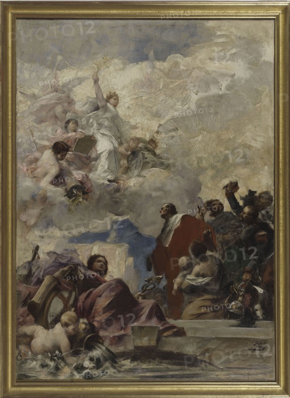 Sketch for the town hall at Pantin : Peace and the Town of Pantin, 1886.  Creator: Francois Schommer.