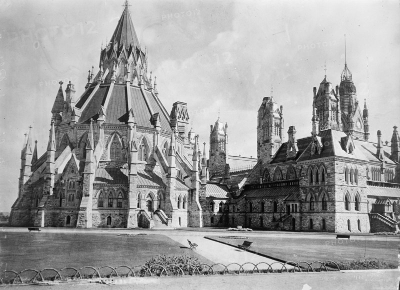 Dominion Of Canada, Ottawa Library, Part of Parliament Buildings Group, 1914. Creator: Harris & Ewing.
