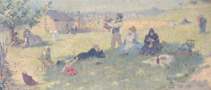 Esquisse pour la salle des mariages de la mairie du 14ème : La famille, 1889. Creator: Maurice Chabas.