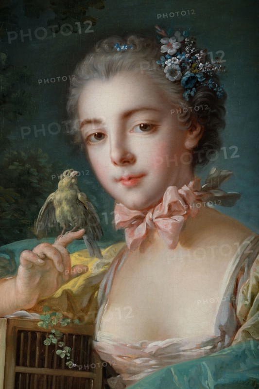 Portrait présumé de Marie-Emilie Baudouin, fille du peintre, c.1758 — 1760. Creator: Francois Boucher.