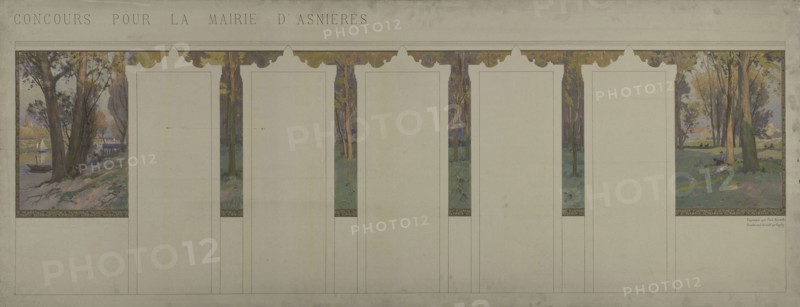 Sketch for the town hall at Asnières : shade under the trees, c.1901. Creator: Paul Leon Felix Schmitt.