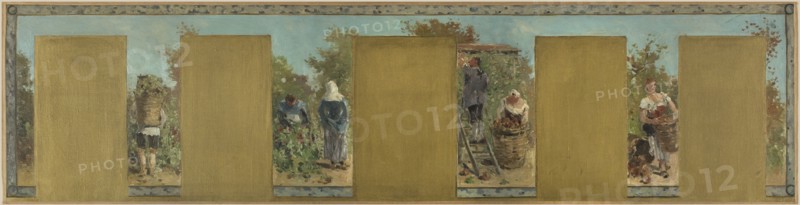 Esquisse pour la mairie de Bagnolet : Automne. Les cultures de Bagnolet., 1893. Creator: Pierre Vauthier.