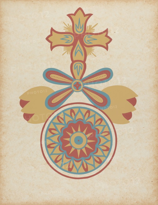 Santa Barbara Mission Doorway Design from the portfolio "Decorative Art...", 1935/1942. Creator: Unknown.