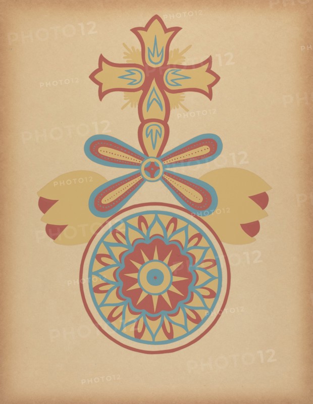 Santa Barbara Mission Doorway Design from the portfolio "Decorative Art...", 1935/1942. Creator: Unknown.