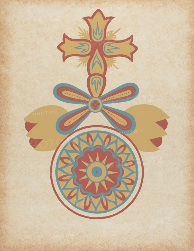 Santa Barbara Mission Doorway Design from the portfolio "Decorative Art...", 1935/1942. Creator: Unknown.