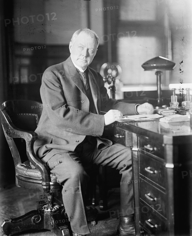 Albert Sidney Burleson, Rep. from Texas - At Desk, Post Office Department, 1913.  Creator: Harris & Ewing.