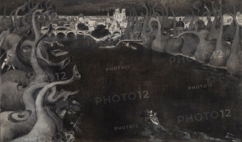 Les Macrobes : « L’armée des Macrobes était là rangée sur les deux rives », 1909. Creator: Andre Devambez.