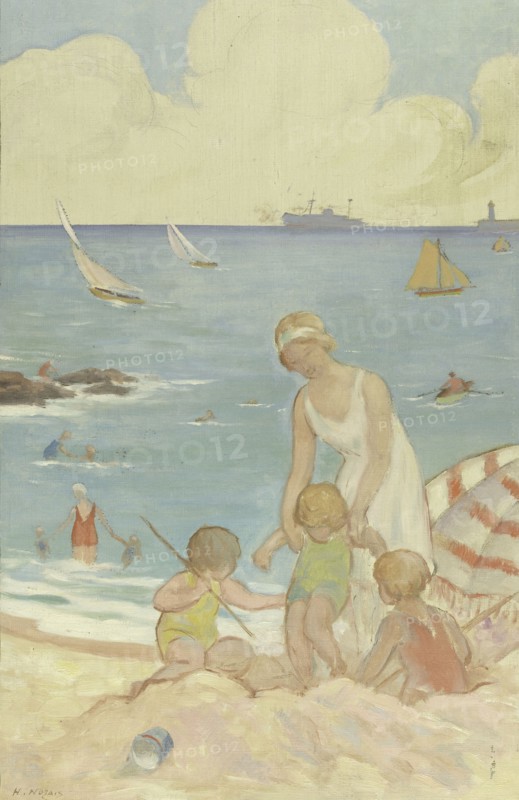 The sea: sketch for the playground of the girls' school in rue Dupleix..., c.1933.  Creator: Henri Nozais.