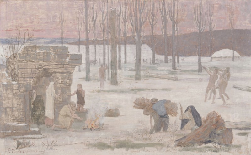 Winter, sketch for the Hôtel de Ville in Paris, between 1889 and 1892. Creator: Pierre Puvis de Chavannes.