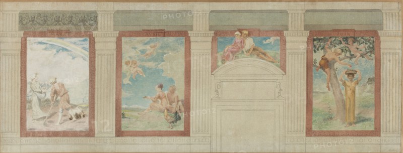 Sketch for the town hall of the 4th arrondissement : March, April, May, June, 1884.  Creator: Paul Milliet.