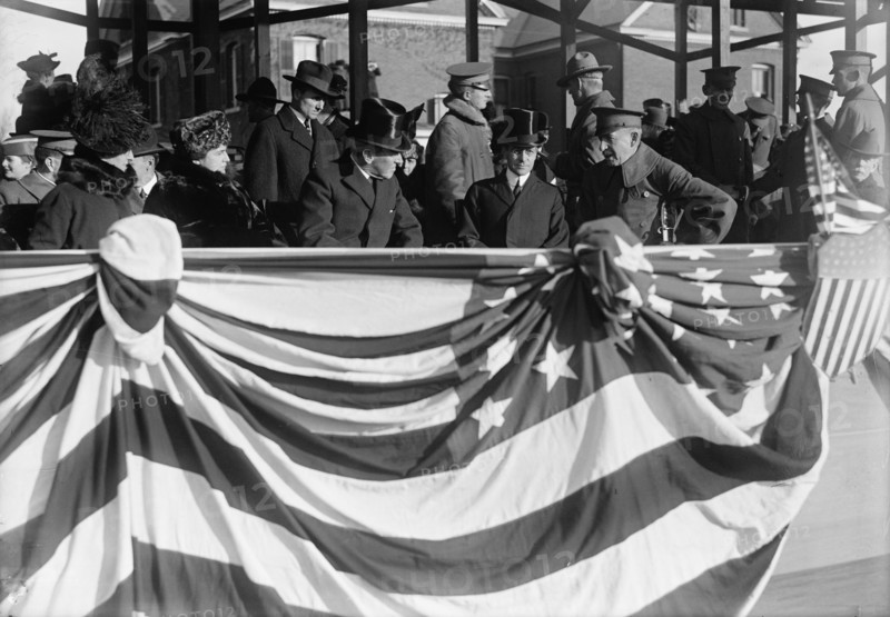 Woodrow Wilson and Newton Diehl Baker, Fort Myer Officers' Training School, 1917.  Creator: Harris & Ewing.