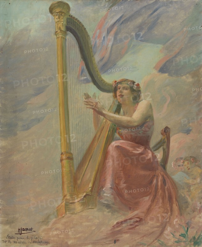 Esquisse pour la salle des mariages de la mairie de Montrouge : La Musique, c.1912. Creator: Henri Pierre Jamet.