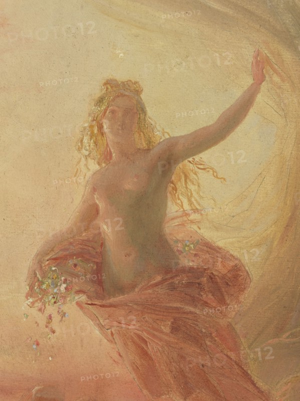 Esquisse pour l'Hôtel de Ville de Paris : Le jour écartant les voiles de la nuit, c.1851. Creator: Léon Cogniet.