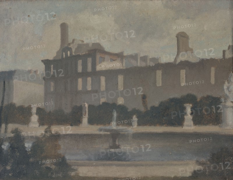 View of the Tuileries Palace, after the fire in the commune: the Marsan pavilion and..., c1880. Creator: Unknown.